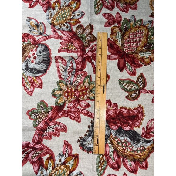 Vintage Westgate Fabrics Tobago Screen Print Union Cloth 1960 Floral Design 1 ya - Picture 3 of 6